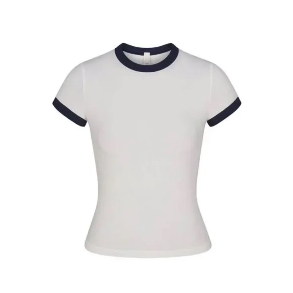 Skims Soft Lounge Baby Tee in Marble Multi, Size Small